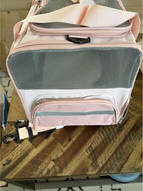 NOBLE DUCK PINK EXPANDABLE AIRLINE APPROVED COLLAPSIBLE PET CARRIER WITH WHEELS